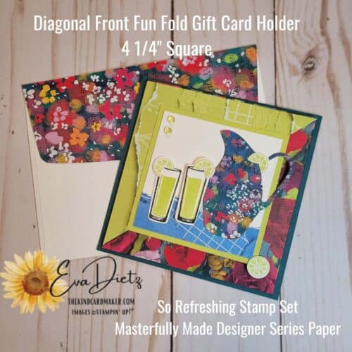 Diagonal Front Fold Gift Card Holder in bright colors