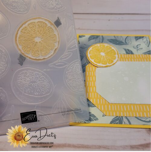 hybrid embossing folder showing show you can emboss a single citrus slice
