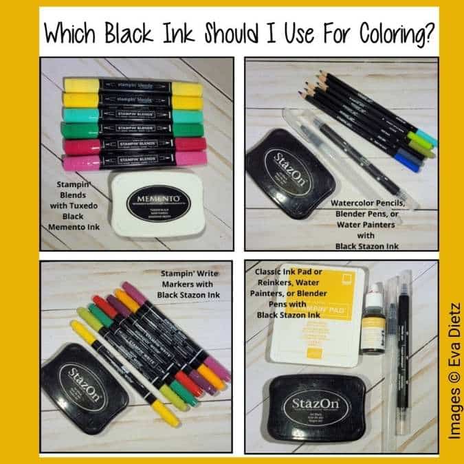 chart on which black ink to use for coloring projects in your paper crafting