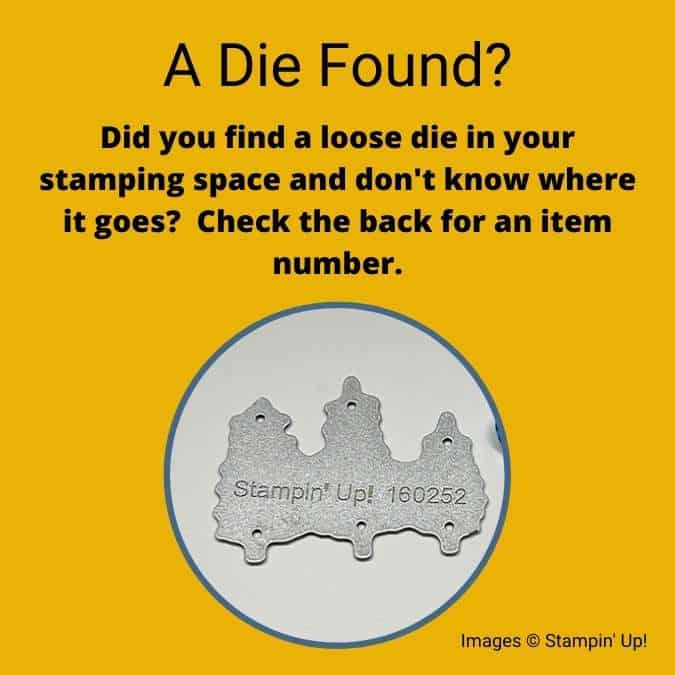 a tip on how to know which die set a missing die piece might belong to