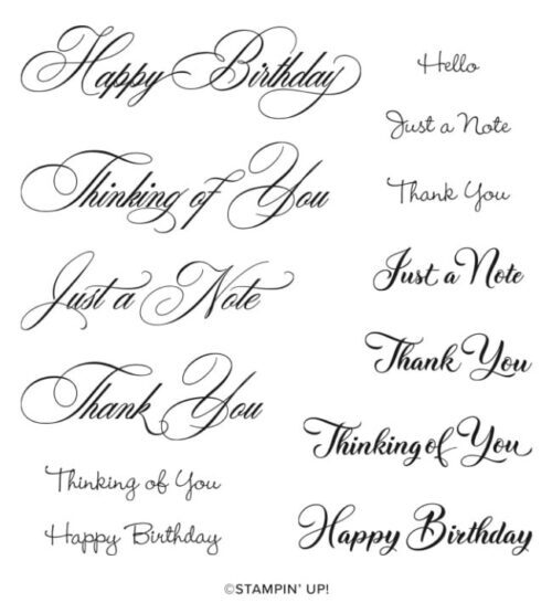 stampin' up! go to greetings stamp set with a variety of greetings to choose from.