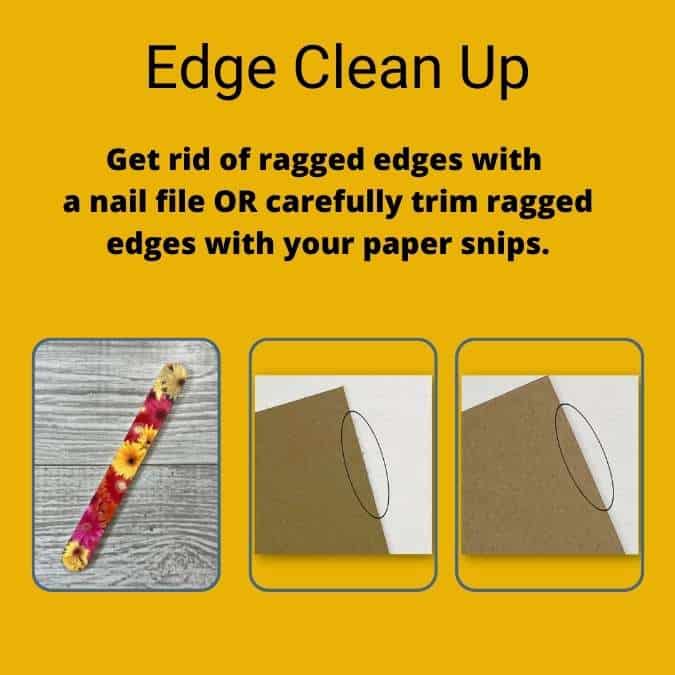 tips for how to clean up the edges of your cut cardstock if ragged