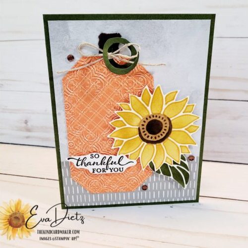 Abundant Beauty Sunflower & Pumpkin Thankful Card