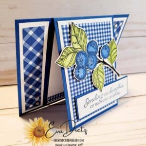 Blueberry Bushel Stamp Set creates a monochromatic Birthday Card that is good enough to eat!