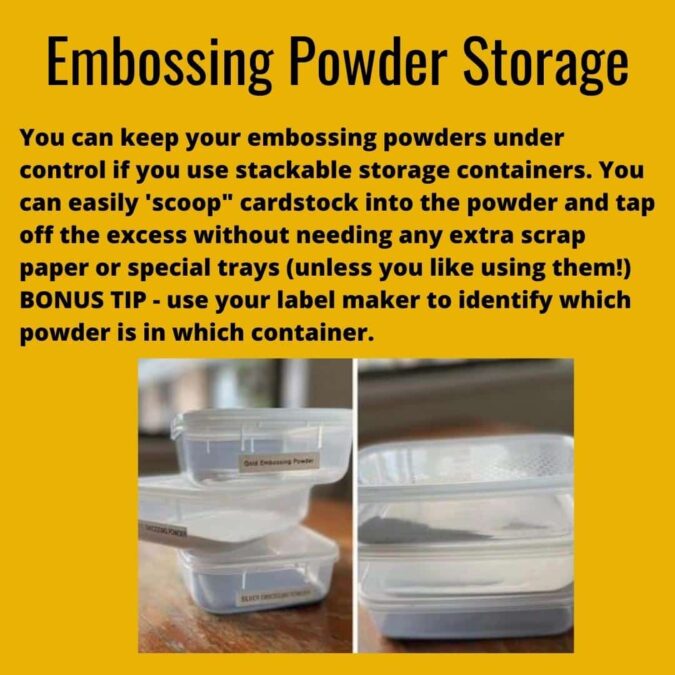 A tip idea on how to store your card making embossing powders.