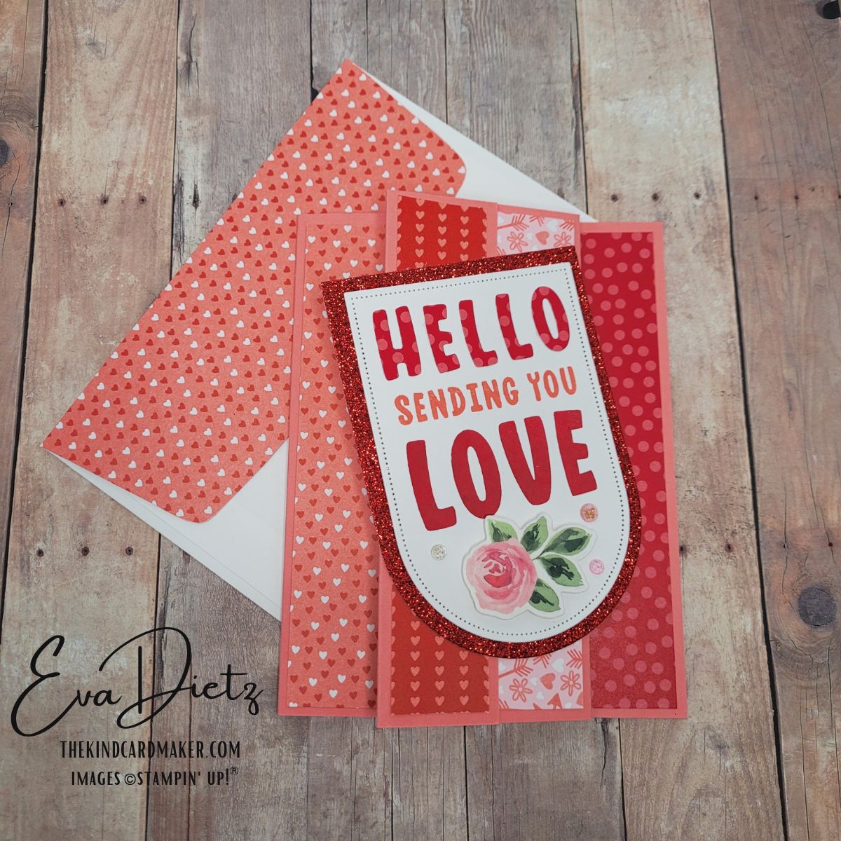 Fun Tutorial on this 4 Panel Valentine Card