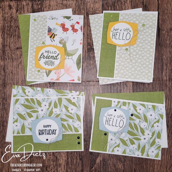 Easy 4 Cards from 2 Sheets of Cardstock