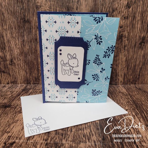 Easy Baby Card Fun Fold Using Designer Series Paper