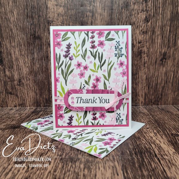Handmade greeting card featuring layered die cut tag created using simple die tracing techniques
