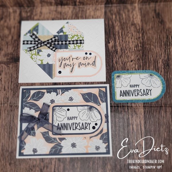 Collection of 3 examples of cards and tag using the arched die and layering to create beautiful tags.