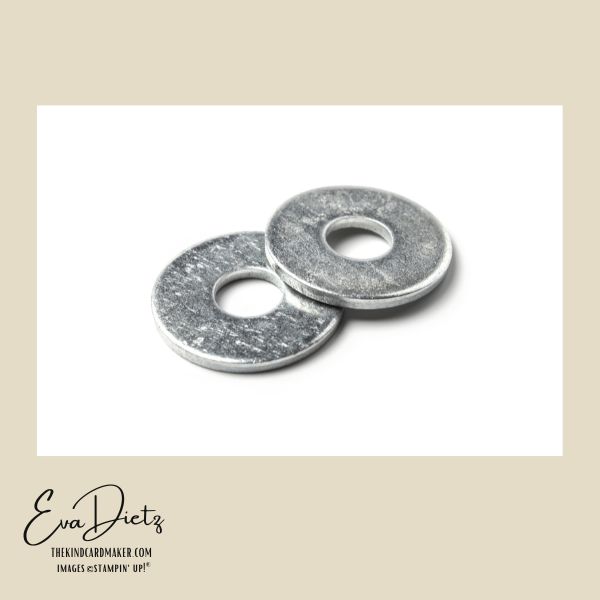 Metal washers used in this cardmaking tip