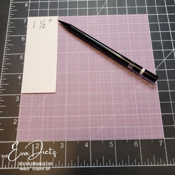 Step 1 -Diagram showing how to cut a 6 x 6 vellum sheet into four angled pieces for handmade card fronts.