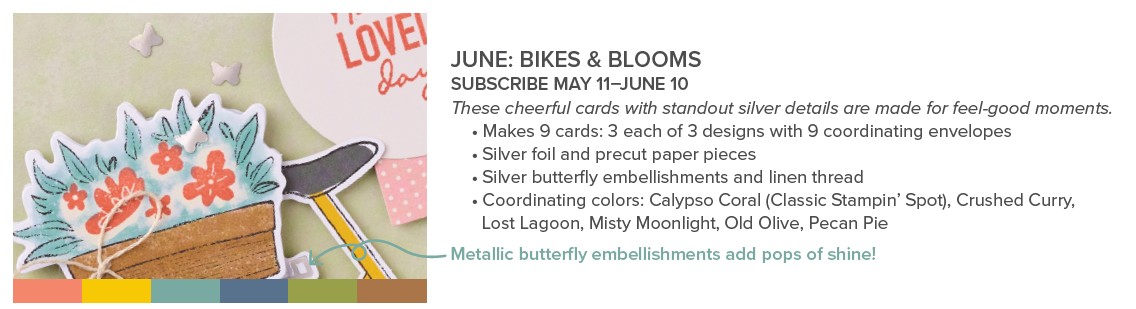 bikes and blooms Information on the June Paper Pumpkin kit.