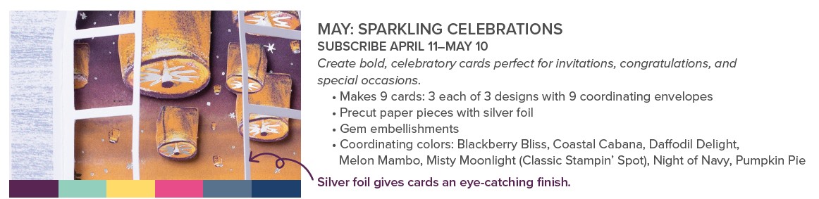 sparkling celebrationis Information about the May Paper Pumpkin Kit