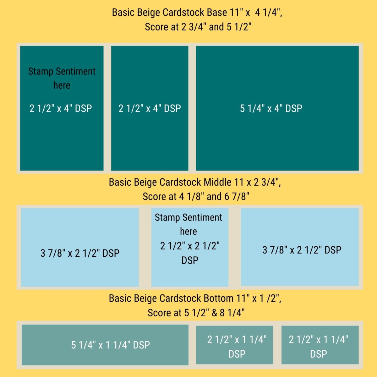 Diagram of how to cut the paper for this special card.