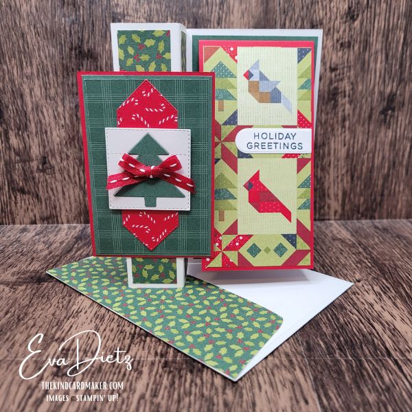 Unique Pop-Up Pillar Christmas Card with Skinny Tent Fold Effect