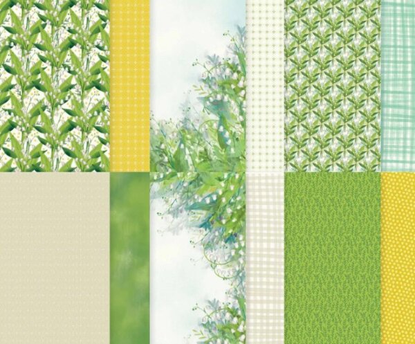 Valley in Bloom designer series paper used to make this tall triple z fold lily of the valley card.